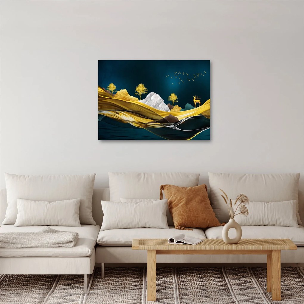 Obraz - Jeleń w krajobrazie (70x50 cm)