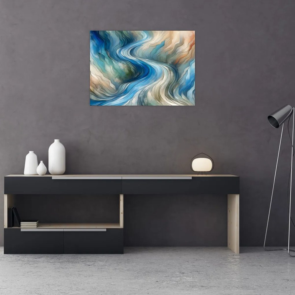 Obraz na szkle - Abstrakcyjny nurt (70x50 cm)
