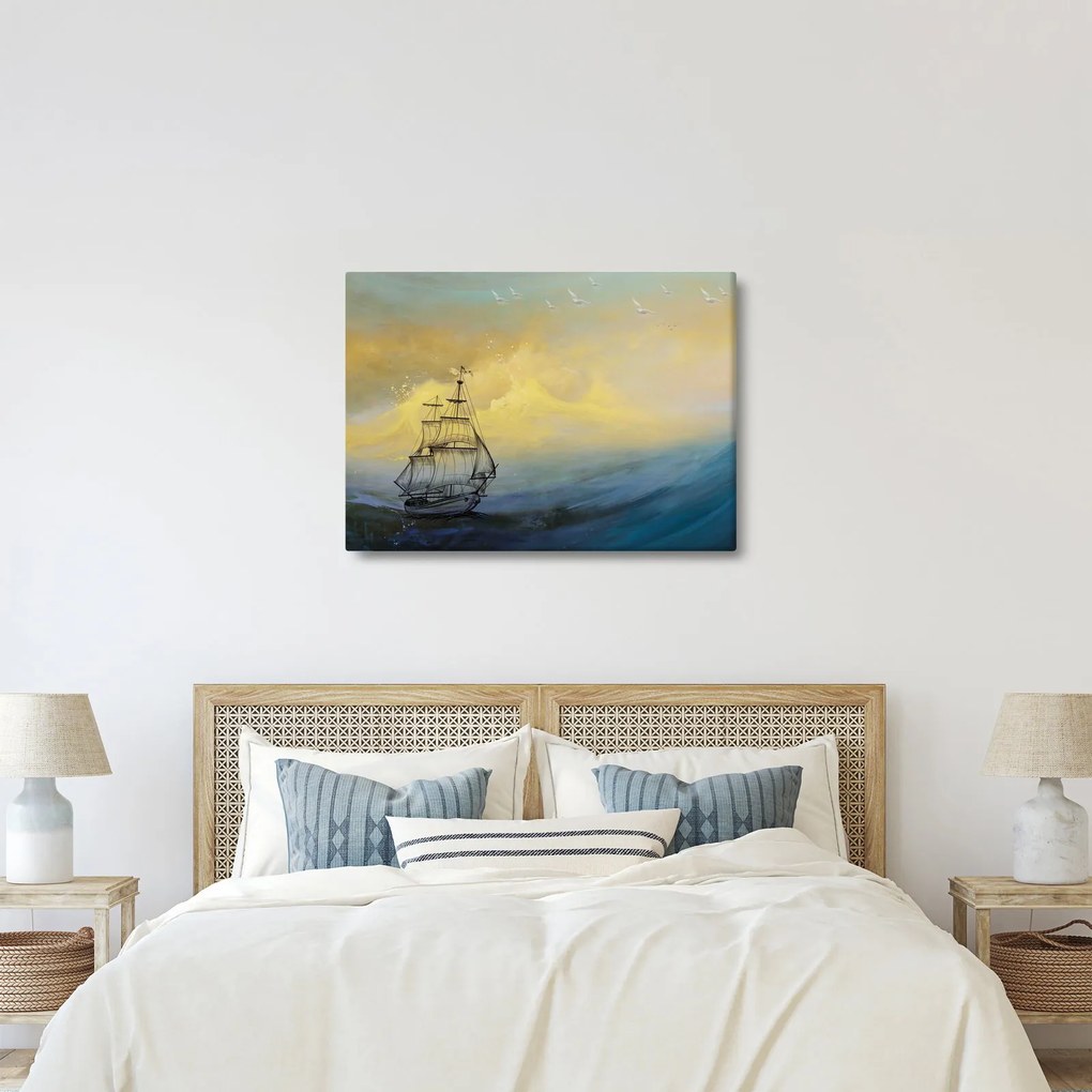 Obraz - Obraz statku ma morzu (70x50 cm)