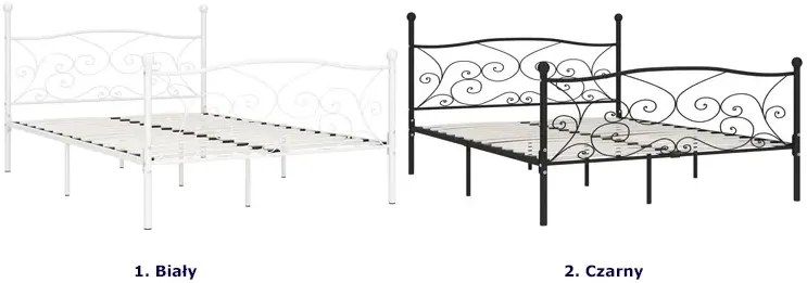 Białe rustykalne łóżko małżeńskie 160x200 cm R0-S95