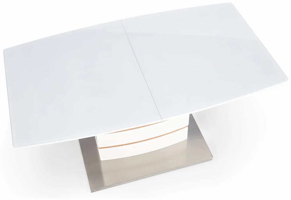 TORONTO stół rozkładany 140-180/80/76 biały dąb złoty prostokątny nowoczesny