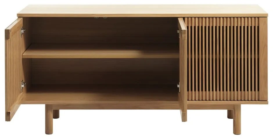 Niska komoda w dekorze dębu w naturalnym kolorze 143x70 cm Tiber – Unique Furniture