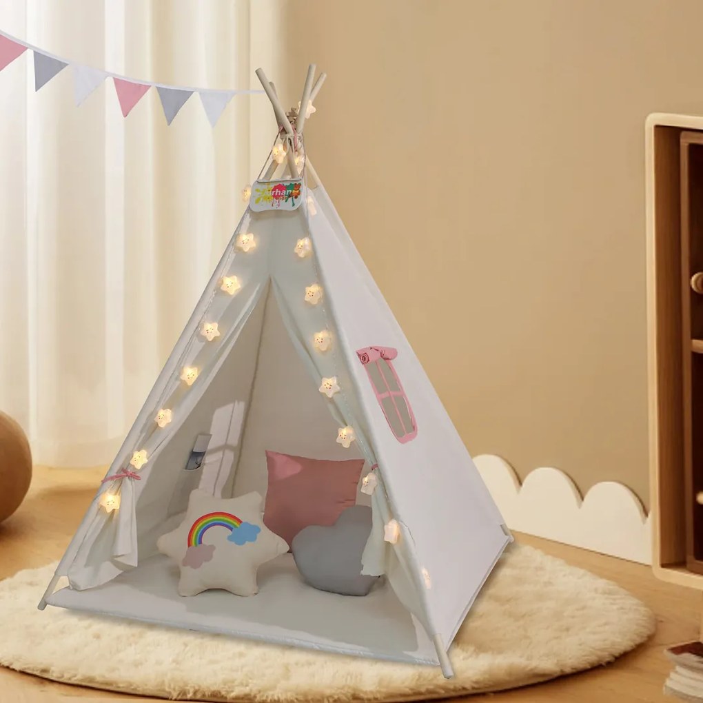 Jurhan Namiot tipi JULIA, 160x120x120cm, beżowo/różowa