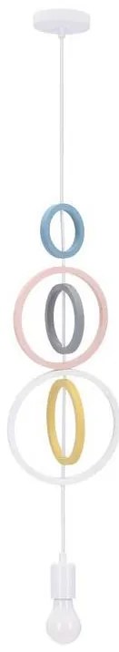 Dziecięcy żyrandol na przewodzie HOOPS 1xE27/20W/230V Ø 19 cm wielobarwny