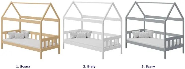 Białe skandynawskie łóżko domek N3-F11