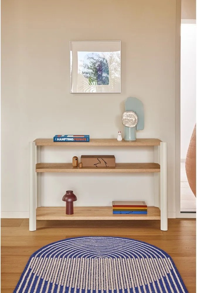 Kremowy/w jasnym naturalnym kolorze regał w dekorze dębu 126x84x43 cm Bona – Teulat