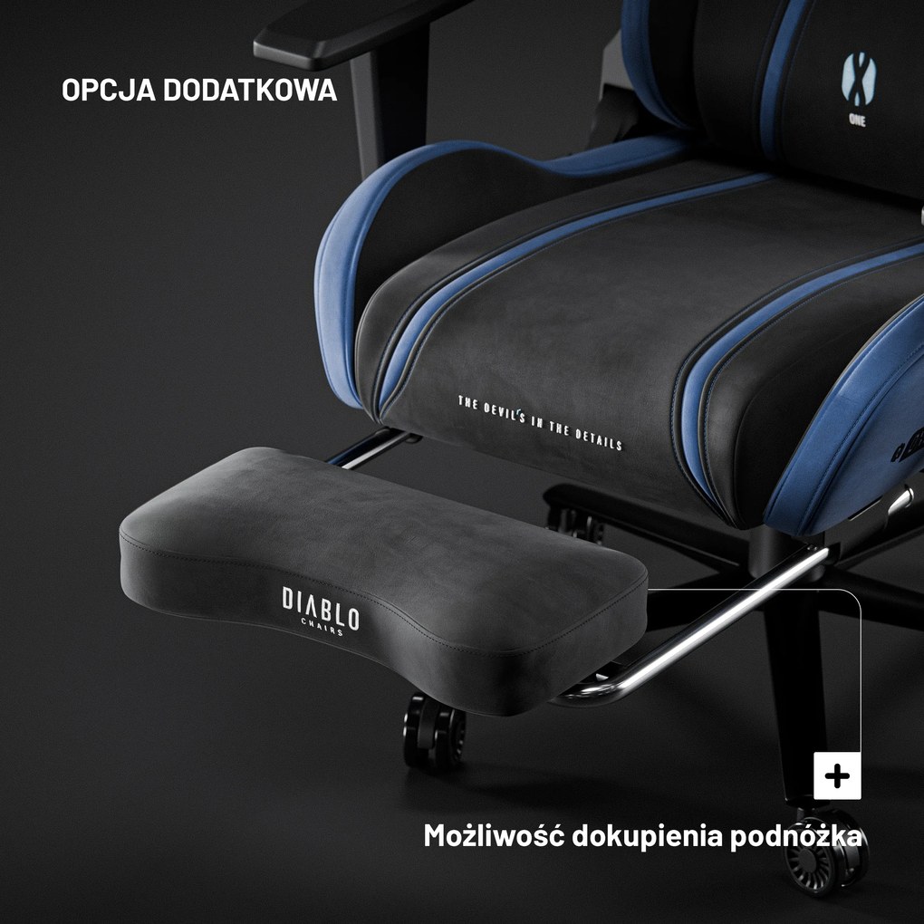 Fotel gamingowy materiałowy Diablo X-One 2.0 Normal Size, Night Blue