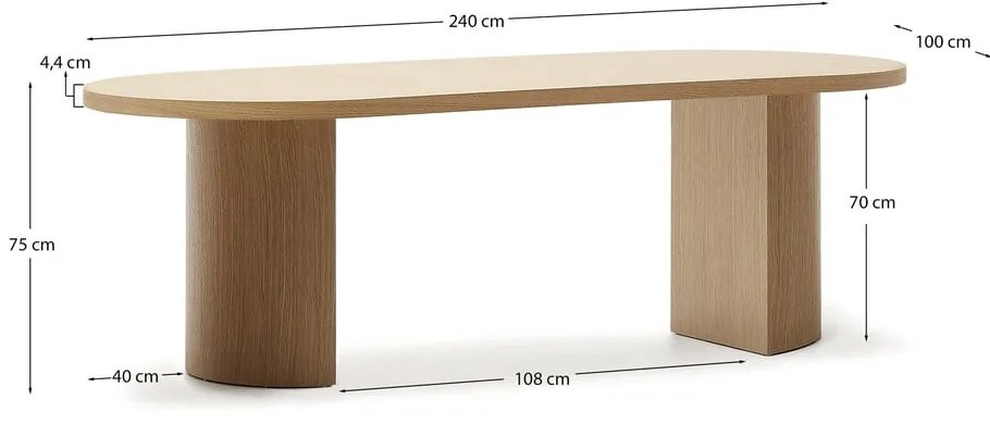 Stół w dekorze dębu 100x240 cm Nealy – Kave Home