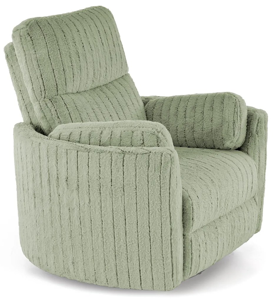 Fotel wypoczynkowy, obrotowy, elektrycznie rozkładany, bujany PEGAS miętowy