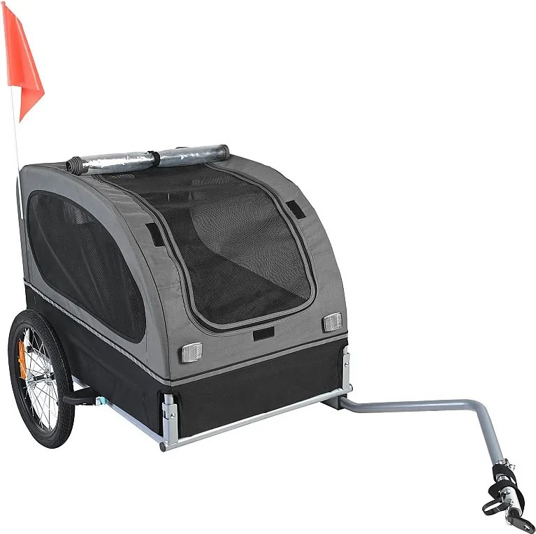 Przyczepa Rowerowa 2 w 1, SucceBuy Pet Bike Trailer, Dog and Cat Bike Carrier, Ładowność 40 KG, Stal Wodoodporna