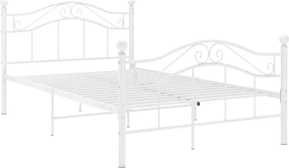 Białe metalowe łóżko pojedyncze 120x200 cm H4-N05
