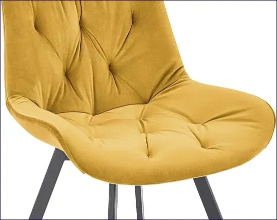 Musztardowy fotel do biurka dla dzieci bez kółek M5-H48