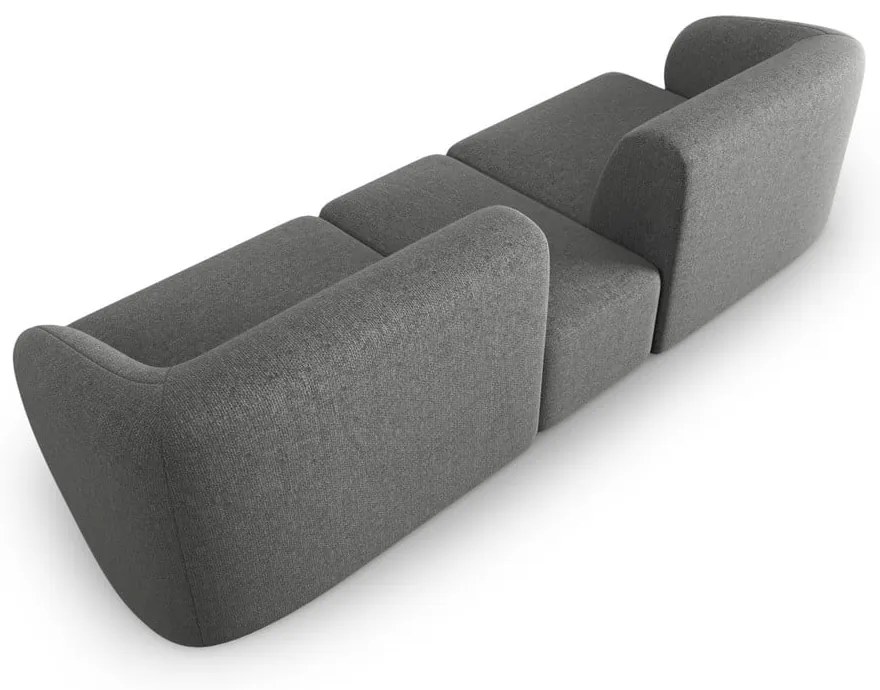 Szara sofa z tkaniny szenilowej 246 cm Paolo – Milo Casa
