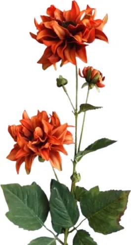 Sztuczny kwiat Dalia rdzawy, 72 cm