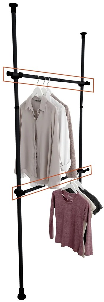 Szyna do garderoby, drążek do ubrań HERKULES 2 sztuki, 75-120 cm, WENKO