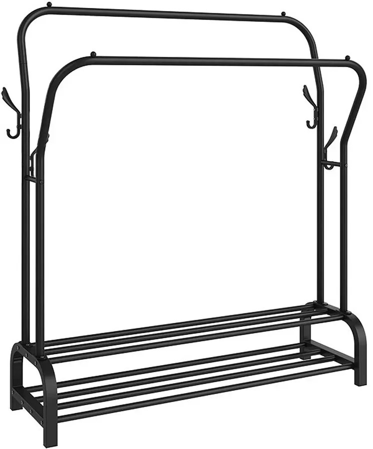 Wieszak czarny z półkami M6-G47