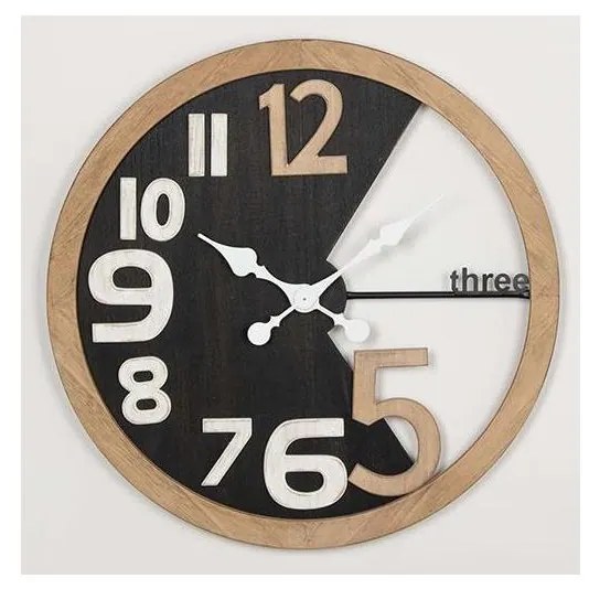 Zegar ścienny 1xAA śr. 59,5 cm beżowy/czarny