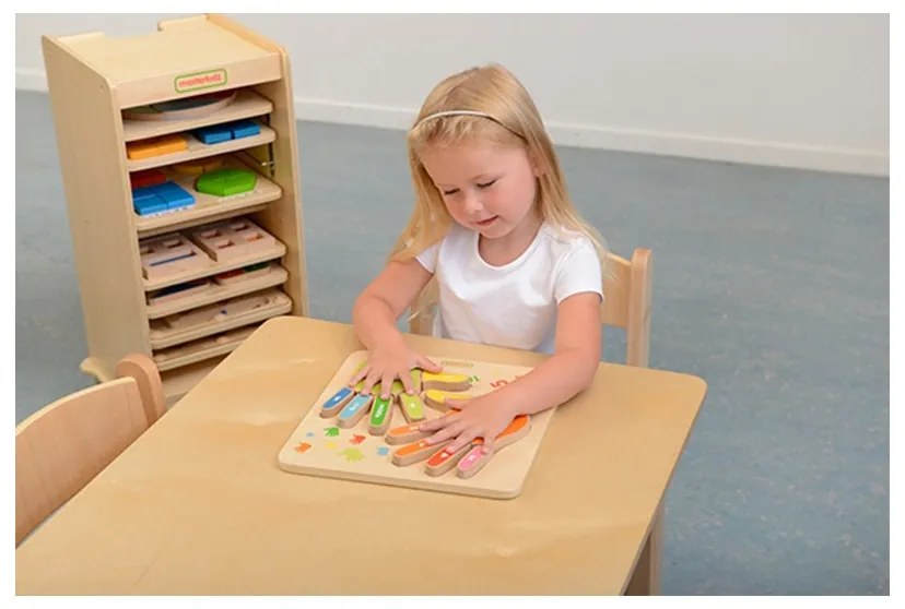 Edukacyjna tabliczka drewniana liczenie na palcach masterkidz