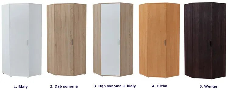 Minimalistyczna szafa narożna wenge - Xato 3X