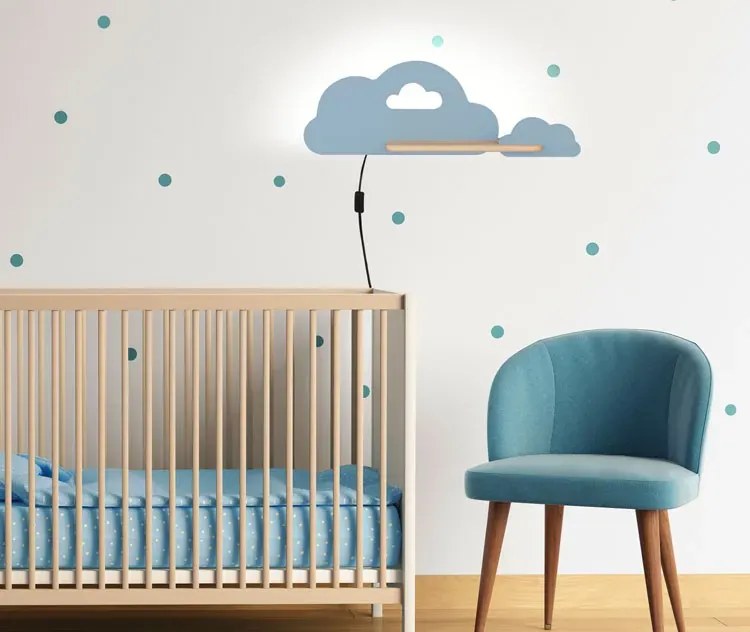 Niebieska lampka nocna chmurka z wtyczką - 2X K002 K1-R86