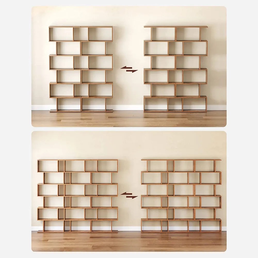 Vasagle Regał/półka na książki PRESTON, 70x24x190,5cm, rustykalny brąz