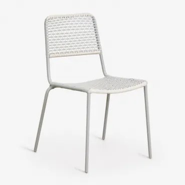 Stosowane Krzesło Ogrodowe Z Stali I Syntetycznego Rattanu Veyra Awokado - Sklum