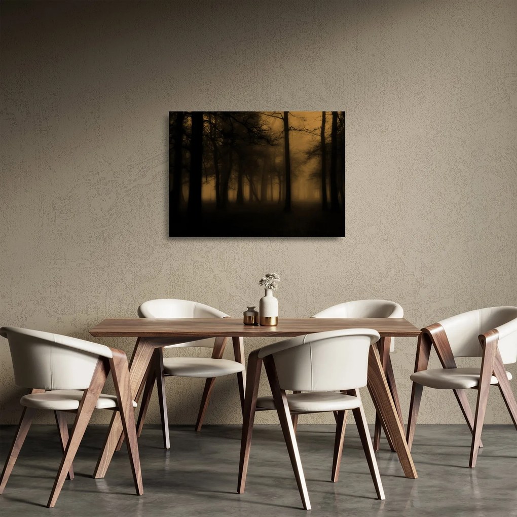 Obraz na szkle - Ciemny las (70x50 cm)
