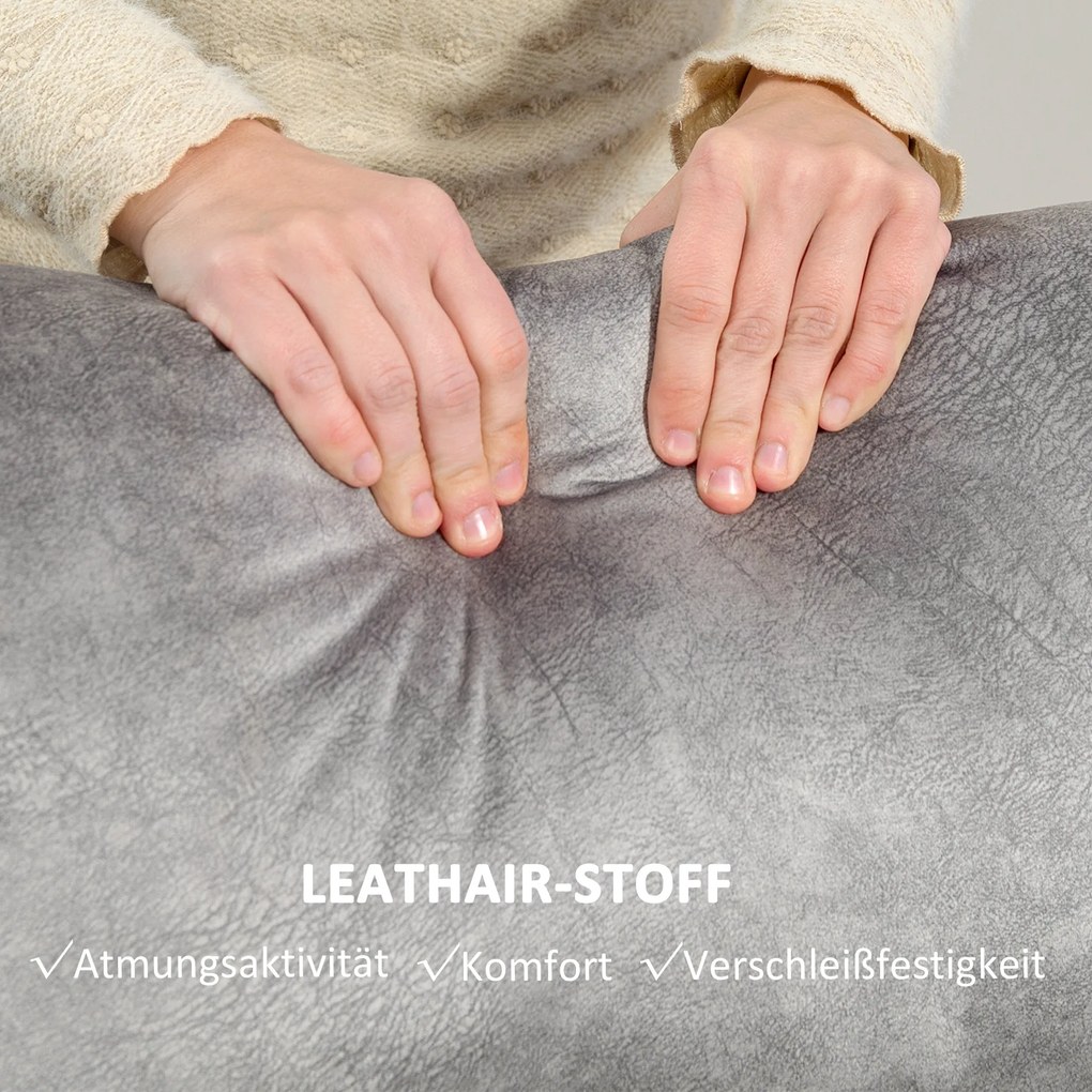 HOMCOM Relaksacyjny fotel dwuosobowy z regulacją oparcia i podnóżkiem, do salonu, z tkaninowym obiciem, Szary