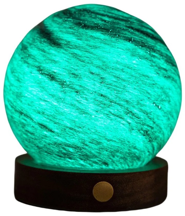 Lampa stołowa LED w ciemnym naturalnym kolorze ze szklanym kloszem (wysokość 9 cm) Stellar Ocean – Gingko