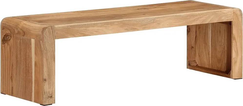 Mebel TV 110x33x33 cm z litego drewna akacjowego z miejscem do przechowywania, wbudowanymi diodami LED i nowoczesnym stylem rustykalnym