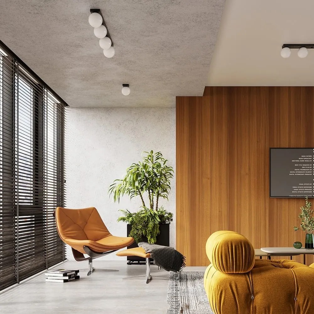 Czarna lampa sufitowa ze szklanym kloszem ø 12 cm Umerta – Sollux