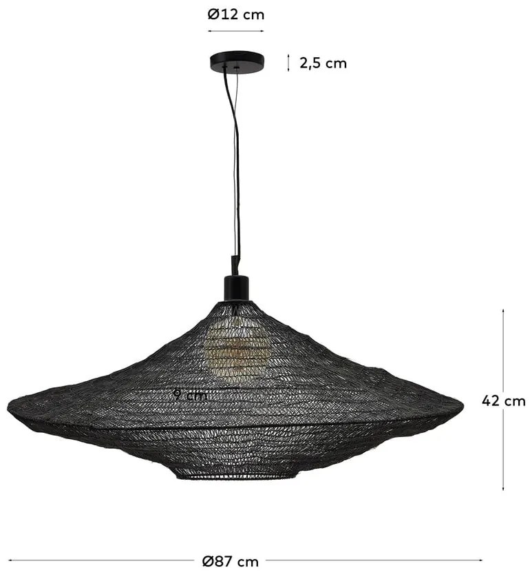 Czarna lampa wisząca ø 87 cm Makai – Kave Home