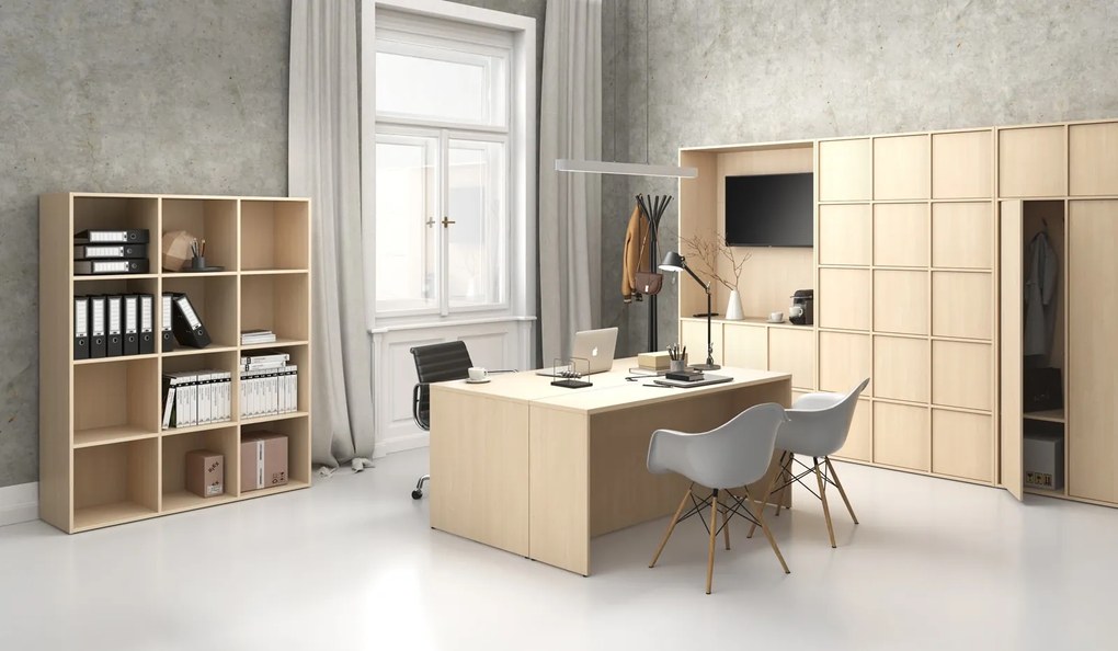 Regał FRAME, dolny, 2 kolumny, 1735 x 872 x 450 mm, brzoza