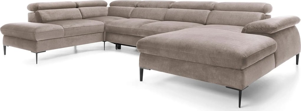 Ciemnobeżowy narożnik U z pojemnikiem N9-N12