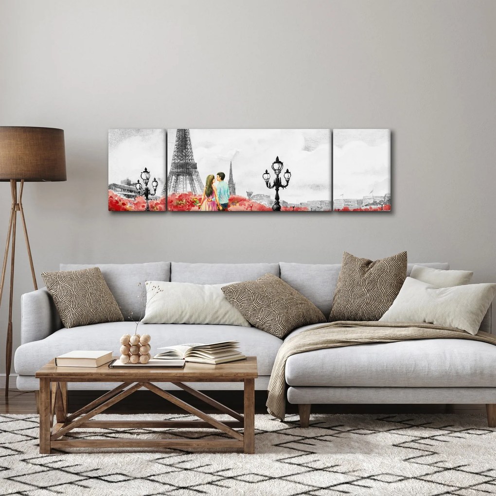 Obraz - Kochankowie w Paryżu (170x50 cm)