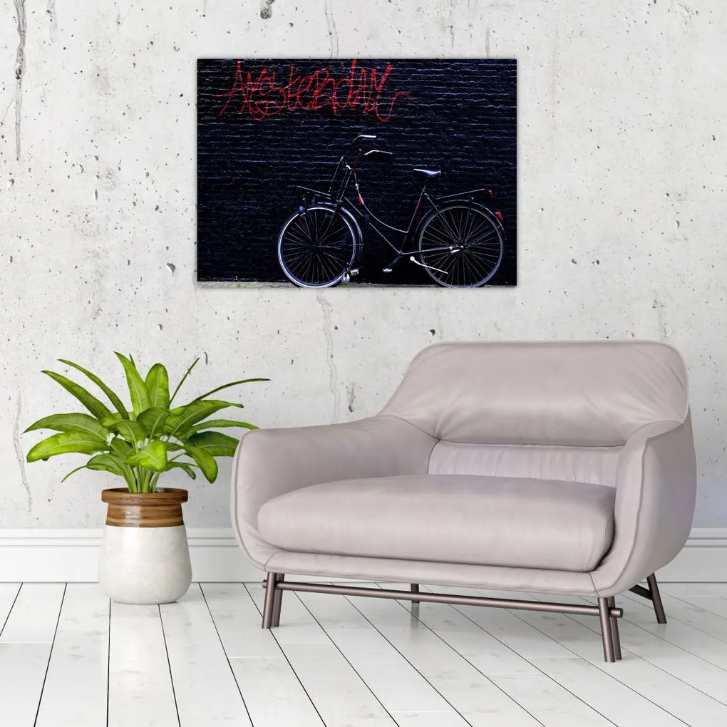 Obraz roweru w Amsterdamie (70x50 cm)