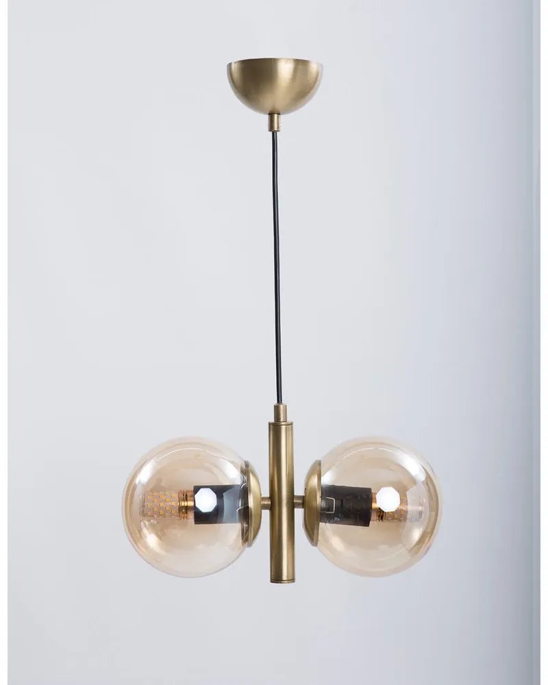 Lampa wisząca w kolorze złota ze szklanym kloszem Monera – Squid Lighting