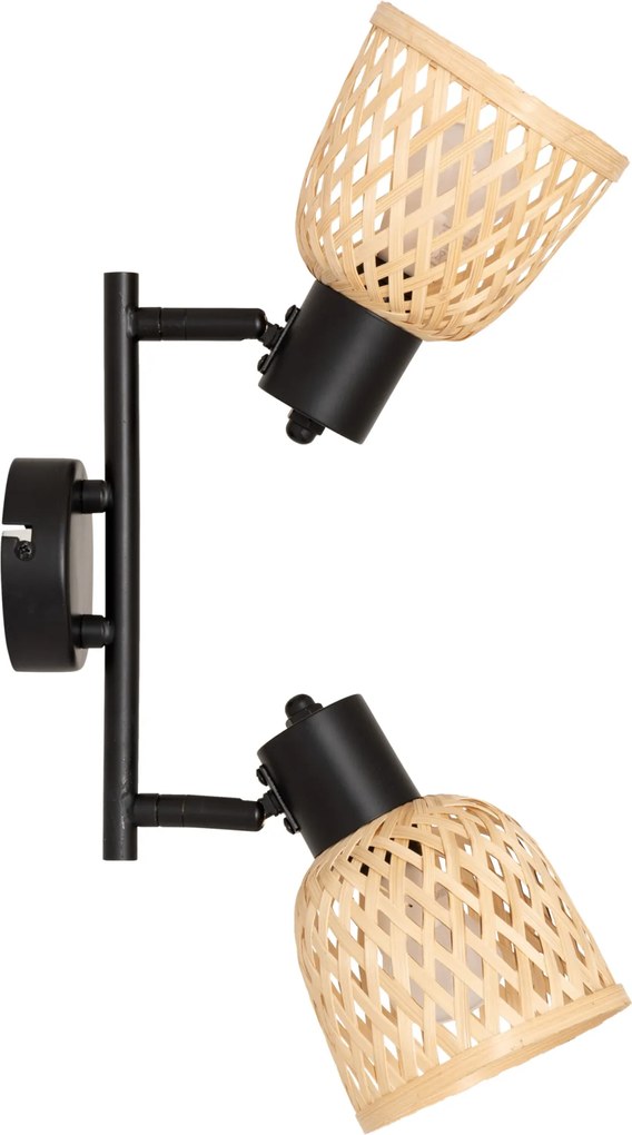 Lampy sufitowe LIO 2 klosze z plecionego bambusa, 2 x Ø 17 cm