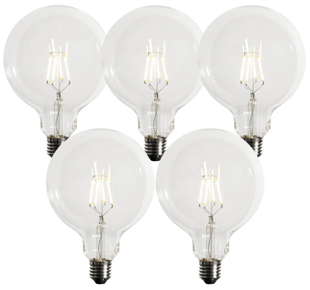 Zestaw 5 ściemnialnych żarówek LED E27 G125 5W 450 lm 3000K