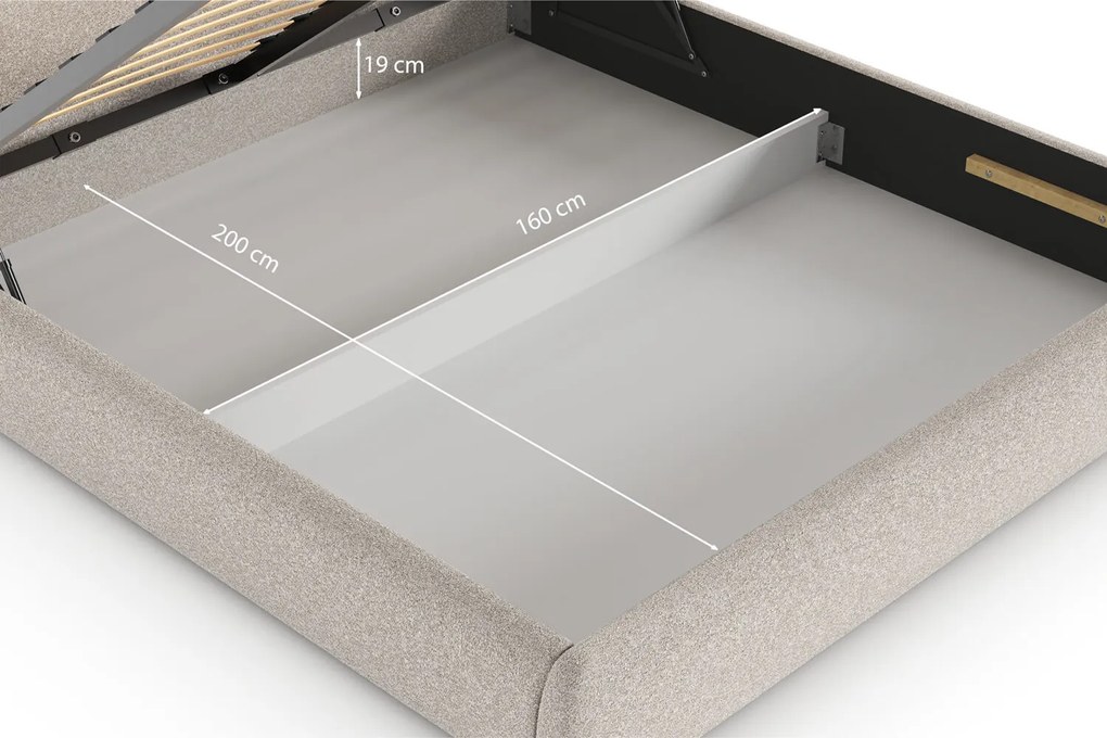 Łóżko Livv 160x200, tkanina LOOP 02, stelaż metalowy