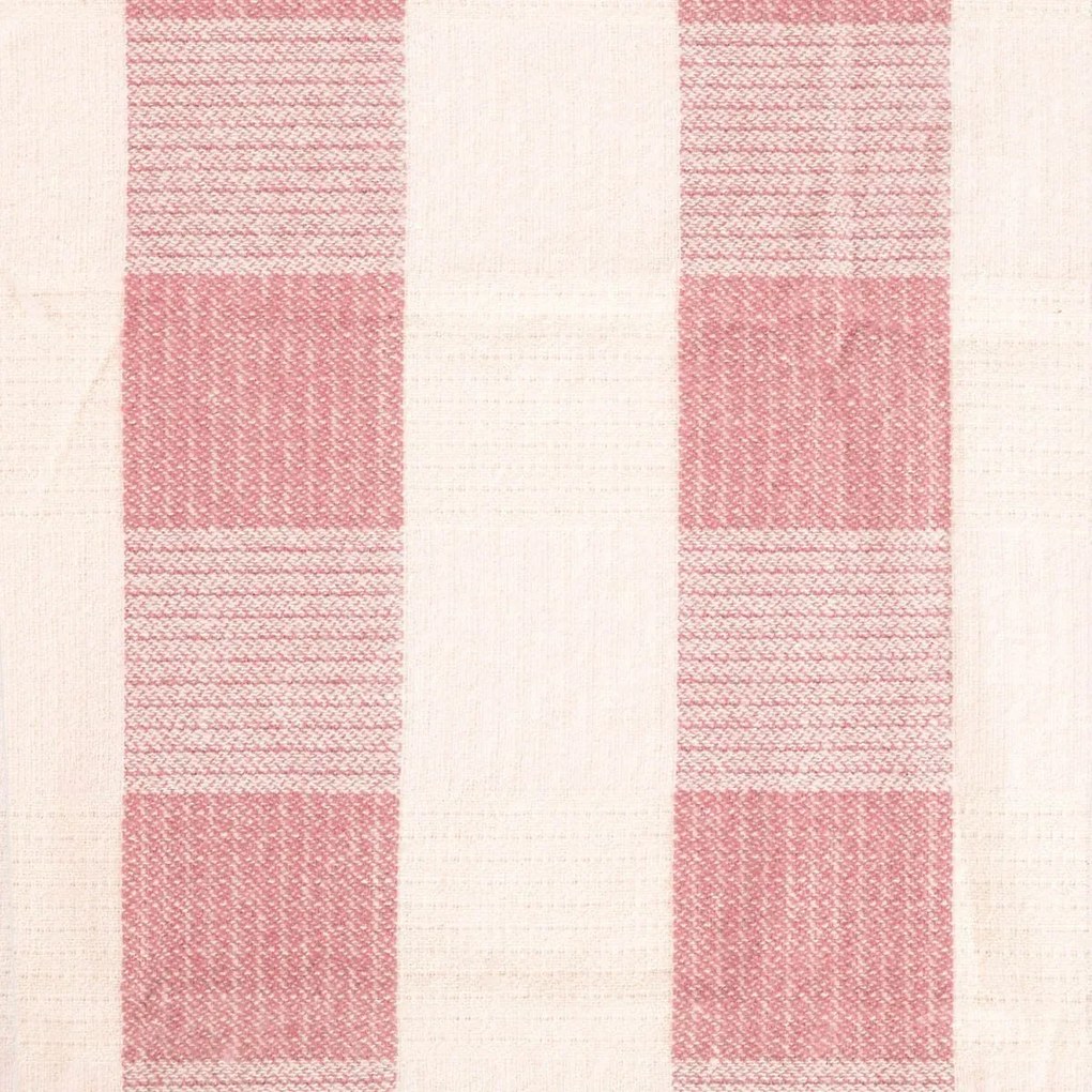 Koc w różowe pasy FAIRLIE z frędzlami 150x200cm HOMLA