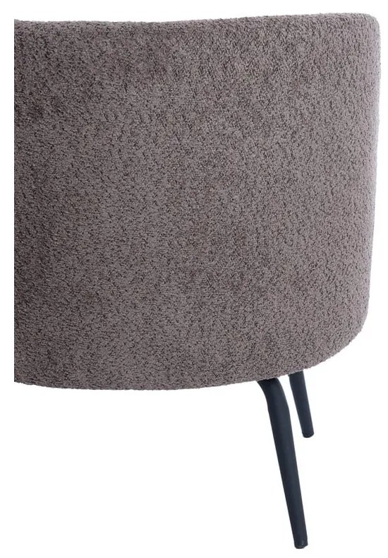 Ciemnobrązowy fotel z materiału bouclé Dieyda – Light &amp; Living
