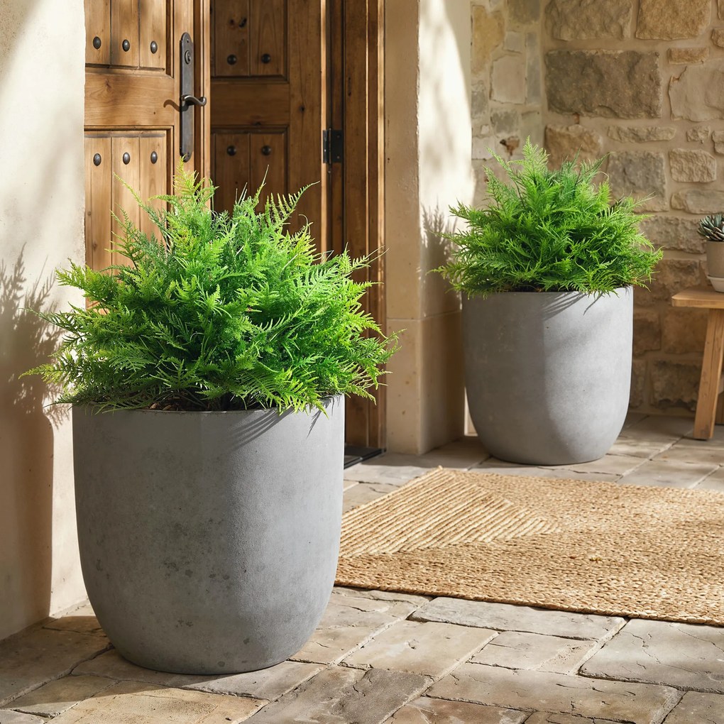 HOMCOM Sztuczne Krzewy Paproci Bostońskiej, Odporne na UV, Zestaw 2 sztuki, 60 cm, do Ogrodu, na Werandę | Aosom PL