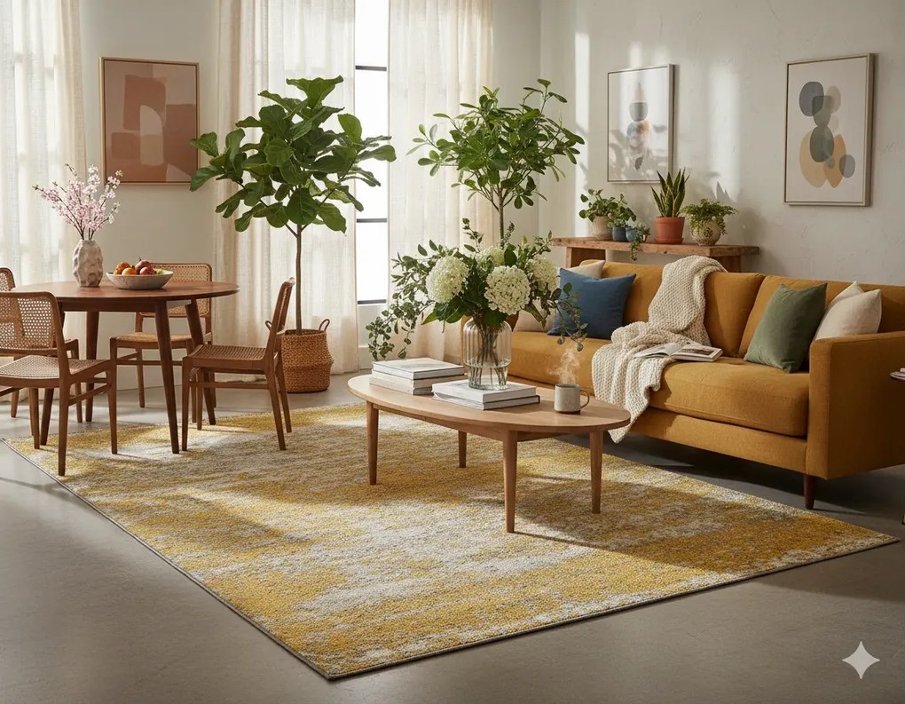 Żółto-szary dywan industrialny pokojowy W2-T17