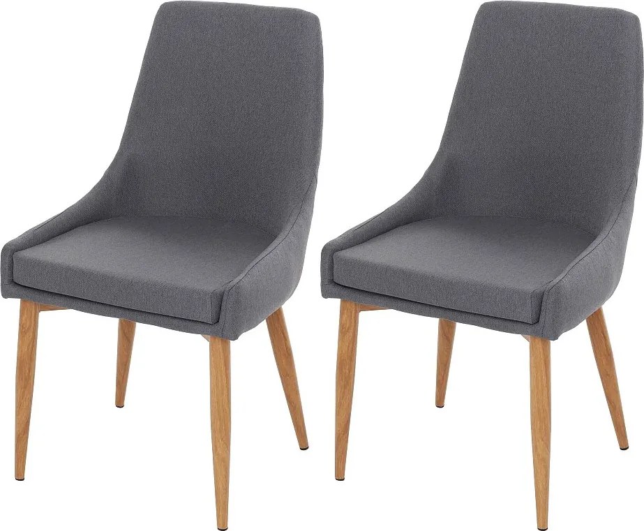 Krzesło do jadalni MCW-B44 II (zestaw 2 sztuk),  tkanina/tekstylia ciemnoszary