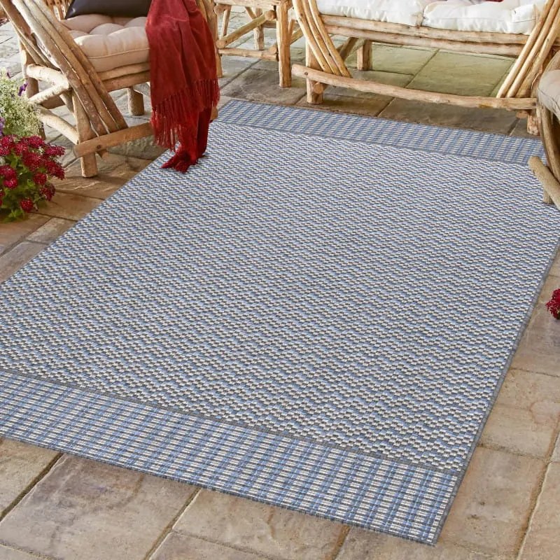 Dywan zewnętrzny Sunny wzór szaro - niebieski 200 cm x 290 cm
