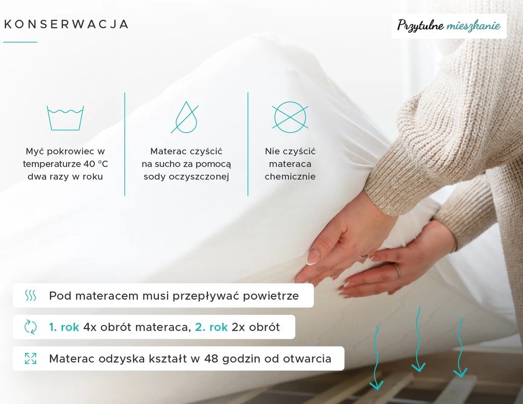 Materac kokosowy COCO MAXI 20 cm 140 x 200 cm Ochrona materaca: W TYM ochraniacz na materac