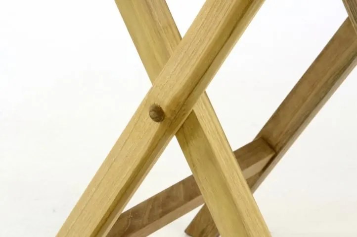 Stół ogrodowy z drewna tekowego DIVERO - Ø 80 cm