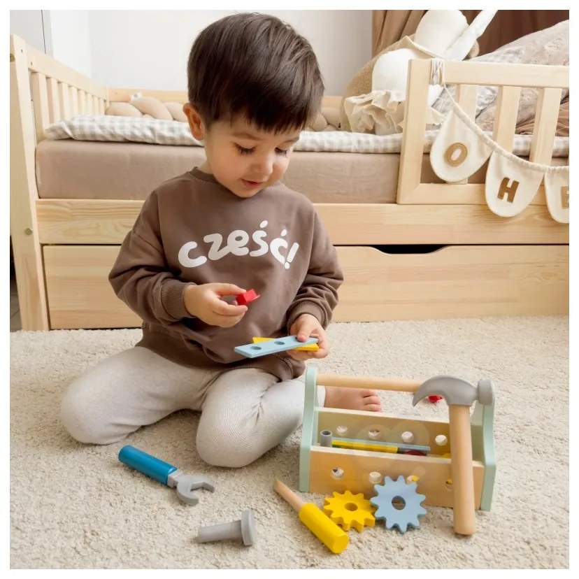Tooky toy drewniana skrzynka z narzędziami zestaw 18 el.