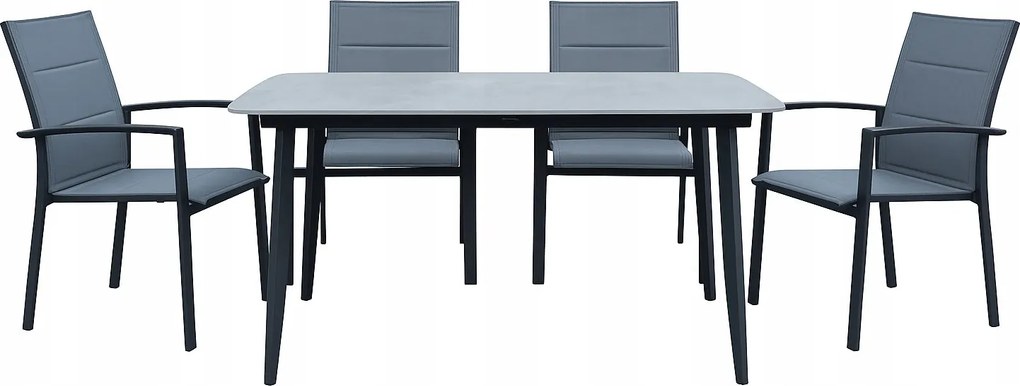 Stół ogrodowy aluminiowy 180x90 cm ze spiekiem kamiennym - solidny i trwały